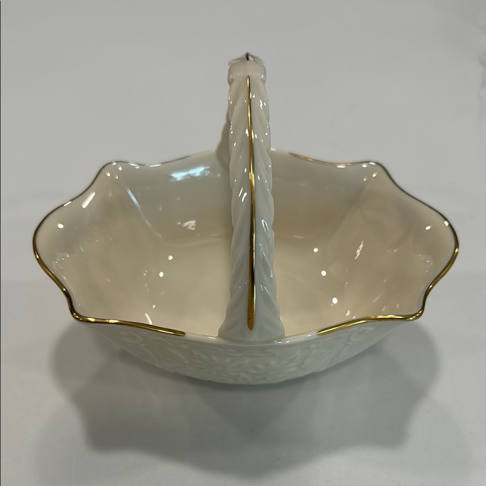 Cream and Gold Lenox Porcelain Basket